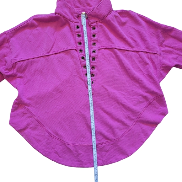 Pilcro by Anthropologie Spliced Henley Longsleeve Neon Pink Glow Top, Size M - Picture 12 of 15